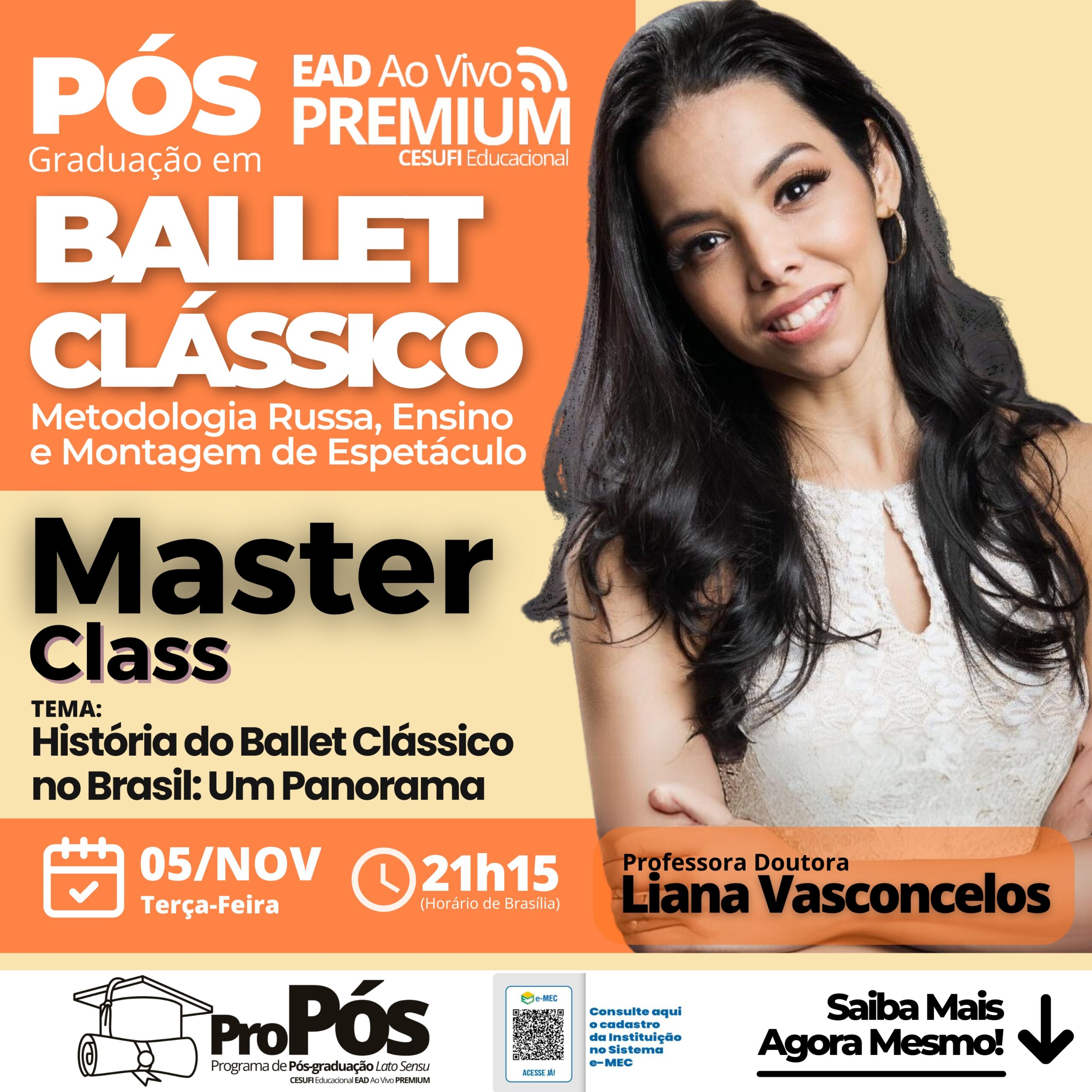 Master Class Pós-graduação em Ballet Clássico Metodologia Russa, Ensino e Montagem de Espetáculos